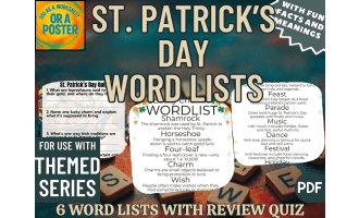 St Patrick's Day Word List Posters (PDF)