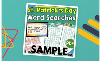 St Patrick's Day Word Searches: 1 Page Sample (PDF)