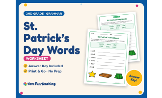 St. Patrick’s Day Words Worksheet – 2nd Grade St Patrick’s Day