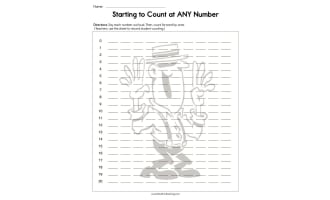 Starting to Count at ANY Number Worksheet