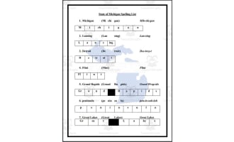 State of Michigan Spelling List