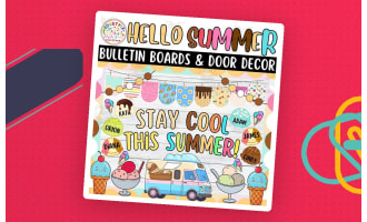 Stay cool this summer!: Summer Bulletin boards & door Decor kit