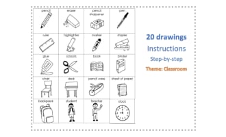 Step-By-Step Art: 20 Classroom Drawings