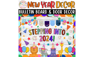 Stepping into 2024! New Year & Winter Bulletin Board & Door Decor Kit