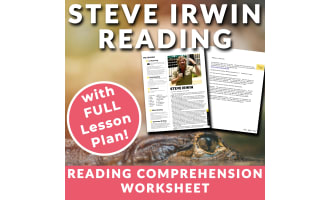 Steve Irwin - Reading Comprehension Worksheet & Lesson Plan