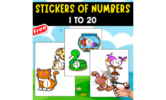 STICKERS OF NUMBERS 1-20 | PETS ANIMALS