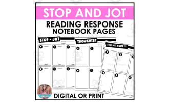 Stop and Jot Reading Response Notebook Pages