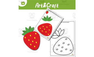 Strawberry Art & Craft Printable – Cut, Color, and Build Activity | Fr