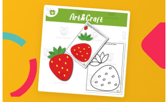 Strawberry Art & Craft Printable – Cut, Color, and Build Activity | Fr