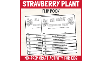 Strawberry Plant Flipbook Craft DIY Science Study Writing activity