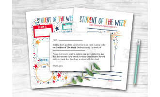 Student of the Week Poster, Star Student Award Program, Back to School Classroom Ideas, Teacher Awards, Writing Activity, Instant Download