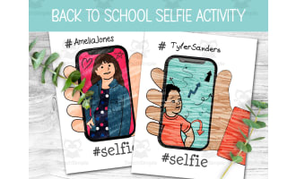 Student Self Portrait, Back to School Selfie, End f Year Coloring Page