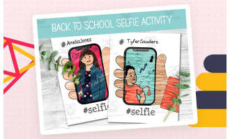 Student Self Portrait, Back to School Selfie, End f Year Coloring Page