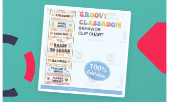 Student's Behavior Chart in Pastel Groovy Theme - 100% Editable