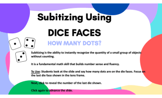 Subitizing Dice PowerPoint Activity, Interactive Math Activity