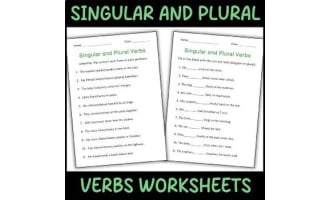 Subject Singular and Plural Verbs Grammar Worksheet for Grade 1