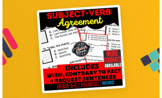 Subject-Verb Agreement Practice Questions - Grammar Grade 5-6 (Word)