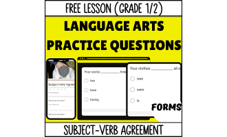 Subject-Verb Agreement Sample - Grades 1-2 Grammar (Forms)