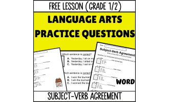 Subject-Verb Agreement Sample - Grades 1-2 Grammar (Word)