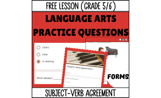 Subject-Verb Agreement Sample Lesson - Grammar Grade 5-6 (Forms)