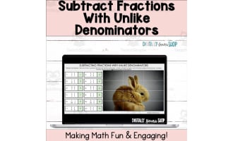Subtract Fractions Unlike Denominators Self-Checking Digital Activity