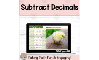Subtracting Decimals Digital Self-Checking Activity