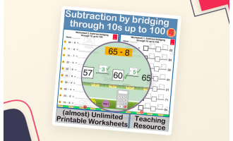 Subtraction by bridging through 10s up to 100
