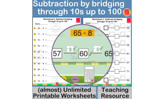 Subtraction by bridging through 10s up to 100