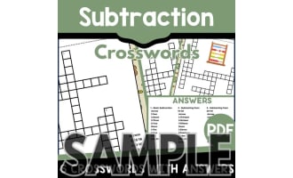 Subtraction Crossword: 1 Page Sample (PDF)