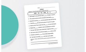 Suffix Fill in the Blank Worksheet