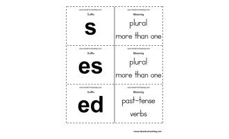 Suffix Flash Cards