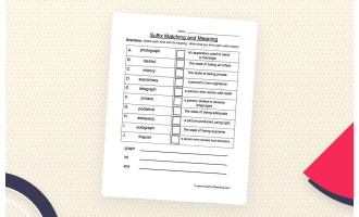Suffix Matching Worksheet