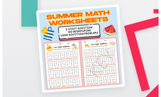 Summer 2 Digit Addition Worksheets No Regrouping | Grade 1 Math