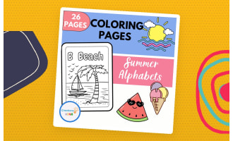 Summer Alphabet Coloring Pages.