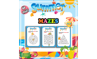 Summer Beach Mazes for Preschool and Kindergarten | Fun Activities