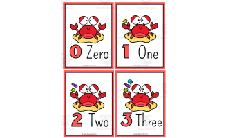 Summer Crab Shell Flash Cards Number Beach Centers Preschool Math End