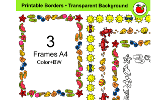 Summer Frames – Printable Beach Borders – Summer Borders Clipart