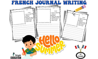Summer French Journal Writing Prompts – Draw and Write Journal Activit