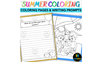 Summer Fun Activity: Interactive Coloring Pages & Writing Prompts!