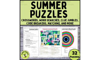 Summer Fun Puzzle Activities Crosswords Word Searches Code Breakers and More