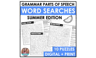 Summer Grammar Word Search Packet