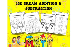 Summer Math Activity - Ice Cream Addition & Subtraction Practice