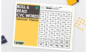 Summer Roll & Read CVC Words