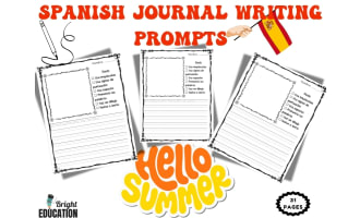 Summer Spanish Journal Writing Prompts – Draw and Write Journal