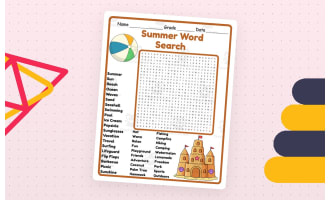 Summer Word Search 2rd 3th 4th 5th Grade worksheet activity worksheet