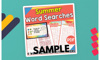 Summer Word Searches: 1 Page Sample (PDF)