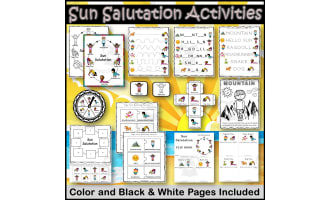 Sun Salutation Kids Yoga Games Activities Set