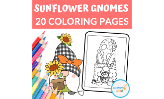 Sunflower Gnomes Coloring Pages