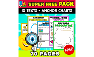 SUPER FREE PACK | 10 SPANISH TEXTS+COMPREHENSION ANCHOR CHARTS