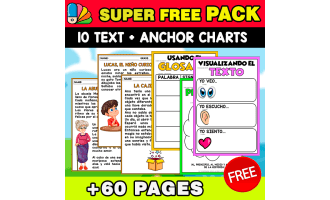 SUPER FREE PACK 70 PAGES | 10 SPANISH TEXT + ANCHOR CHARTS